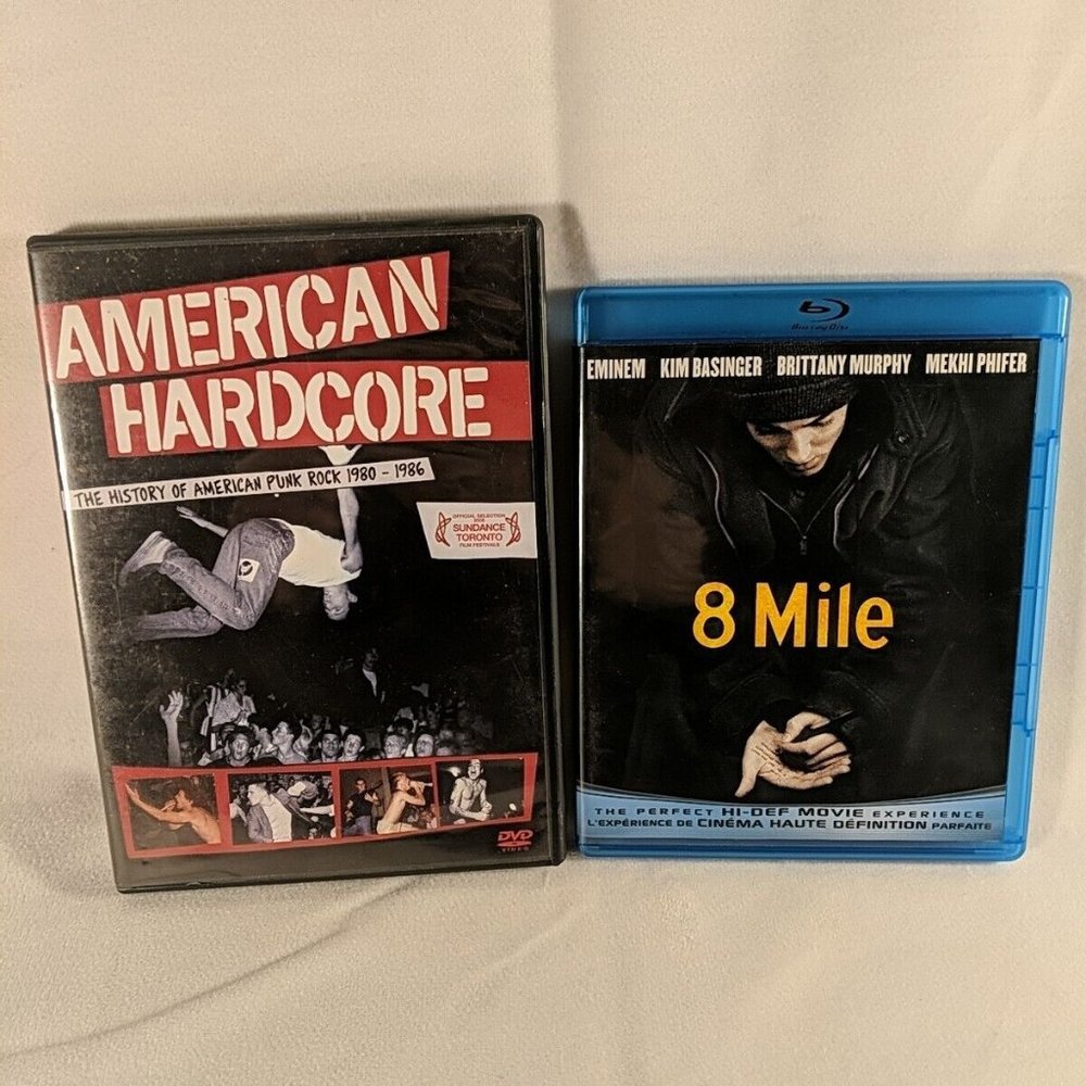 2 DVD Bluray 8 Mile American Hardcore Eminem American Punk Rock Rap 1980-1986